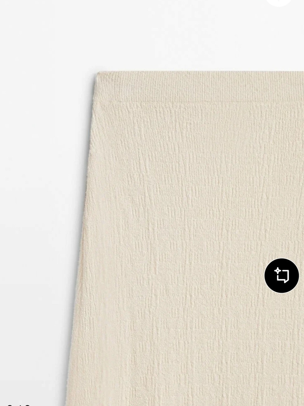 Massimo Dutti NWT Cream Ribbed Midi Skirt S - Picture 8 of 8